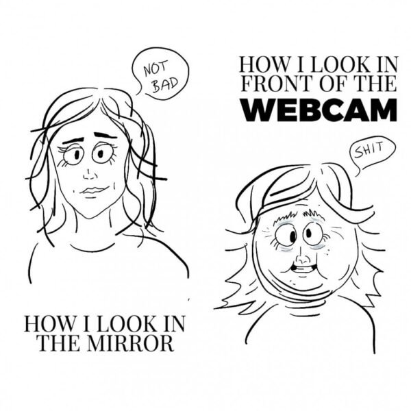 Hoe je er uit ziet in de spiegel of voor de webcam is een groot verschil